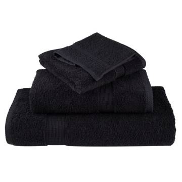  Premium Sauna Towels SOLUND 4 pcs Black 80x200 cm 600 gsm