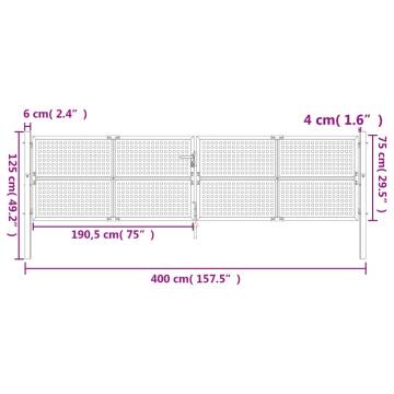  Garden Gate Anthracite 400x125 cm Steel