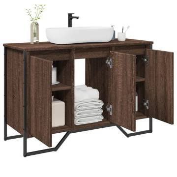  Bathroom Sink Cabinet Brown Oak 91x35x60 cm Engineered Wood