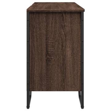  Bathroom Sink Cabinet Brown Oak 91x35x60 cm Engineered Wood