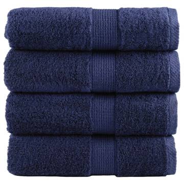  Premium Guest Towels SOLUND 4pcs Navy Blue 30x50cm 600gsm