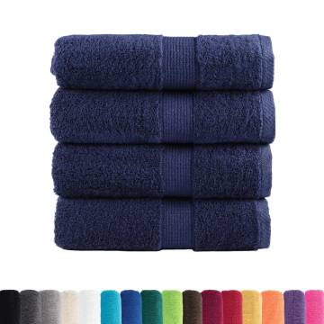  Premium Guest Towels SOLUND 4pcs Navy Blue 30x50cm 600gsm