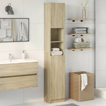  Bathroom Cabinet Sonoma Oak 32x25.5x190 cm Engineered Wood