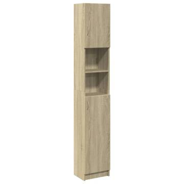  Bathroom Cabinet Sonoma Oak 32x25.5x190 cm Engineered Wood