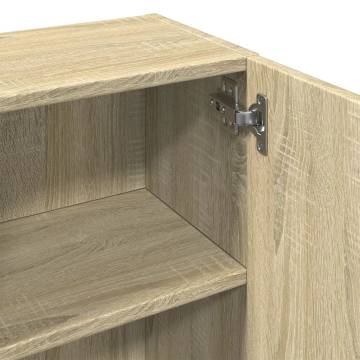  Bathroom Cabinet Sonoma Oak 32x25.5x190 cm Engineered Wood