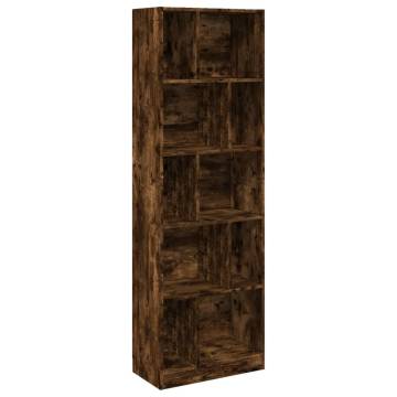  Bookcase Smoked Oak 57x28.5x174 cm Engineered Wood