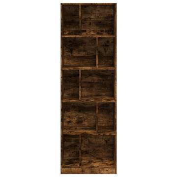  Bookcase Smoked Oak 57x28.5x174 cm Engineered Wood