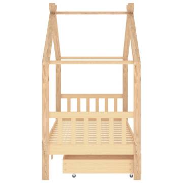  Kids Bed Frame with Drawers Solid Pine Wood 90x200 cm