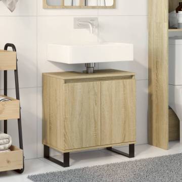  Bathroom Cabinet Sonoma Oak 58x33x60 cm Engineered Wood