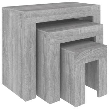  Nesting Coffee Tables 3 pcs Grey Sonoma Engineered Wood