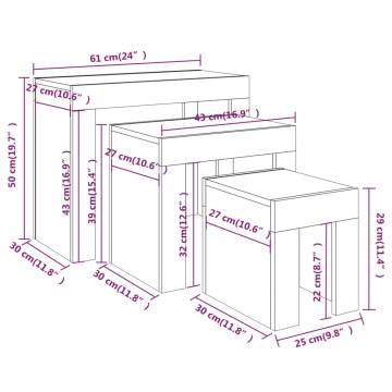  Nesting Coffee Tables 3 pcs Grey Sonoma Engineered Wood