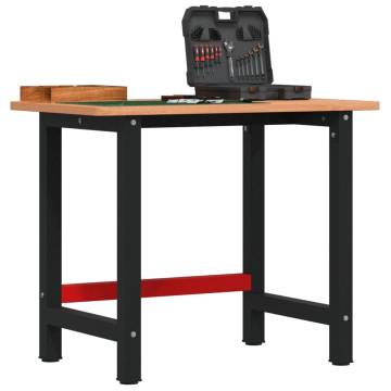  Workbench 100x60x81.5 cm Solid Wood Beech Rectangular