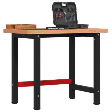  Workbench 100x60x83 cm Solid Wood Beech Rectangular