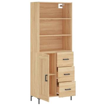 Highboard Sonoma Oak 69.5x34x180 cm Engineered Wood