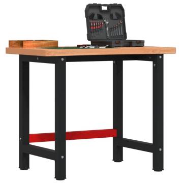  Workbench 100x(55-60)x83 cm Solid Wood Beech