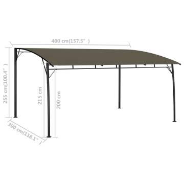 Garden Sunshade Awning 4x3x2.55 m Taupe