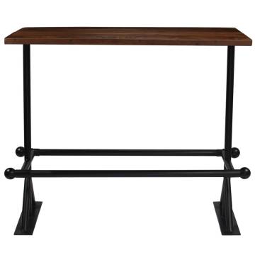 Bar Table Solid Reclaimed Wood Dark Brown 150x70x107 cm