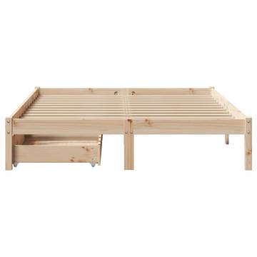  Bed Frame with Drawers 120x200 cm Solid Wood Pine