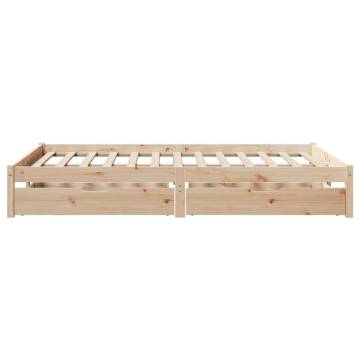  Bed Frame with Drawers 120x200 cm Solid Wood Pine