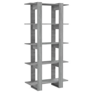 Book Cabinet/Room Divider Grey Sonoma 80x30x160 cm Engineered Wood