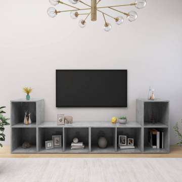 TV Cabinets 4 pcs Concrete Grey 72x35x36.5 cm Engineered Wood