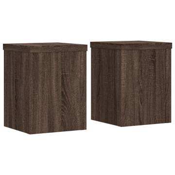  Plant Stands 2 pcs Brown Oak 15x15x20 cm Engineered Wood