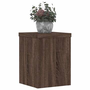  Plant Stands 2 pcs Brown Oak 15x15x20 cm Engineered Wood