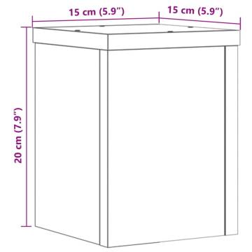  Plant Stands 2 pcs Brown Oak 15x15x20 cm Engineered Wood