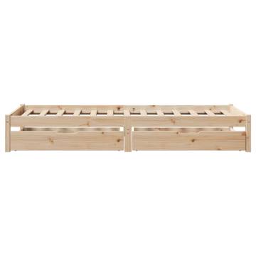  Bed Frame with Drawers 90x200 cm Solid Wood Pine