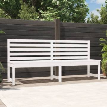 Garden Bench White 201.5 cm Solid Wood Pine