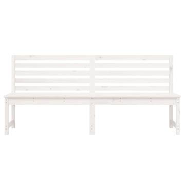 Garden Bench White 201.5 cm Solid Wood Pine