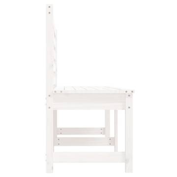 Garden Bench White 201.5 cm Solid Wood Pine