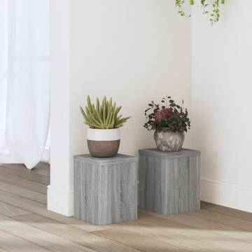  Plant Stands 2 pcs Grey Sonoma 15x15x20 cm Engineered Wood