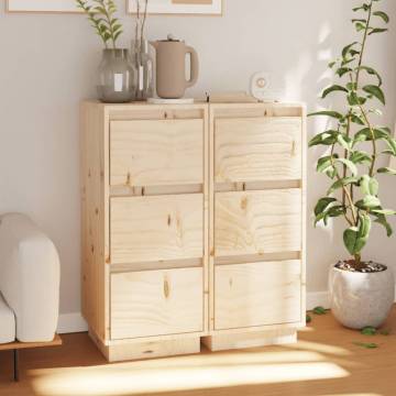 Sideboards 2 pcs 32x34x75 cm Solid Wood Pine