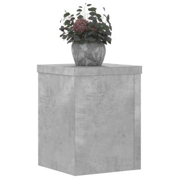  Plant Stands 2 pcs Concrete Grey 15x15x20 cm Engineered Wood