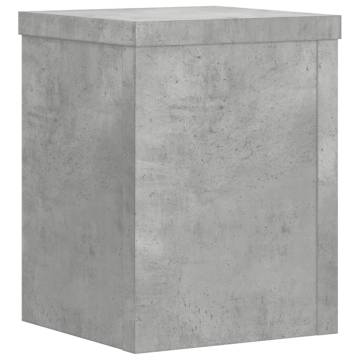  Plant Stands 2 pcs Concrete Grey 15x15x20 cm Engineered Wood