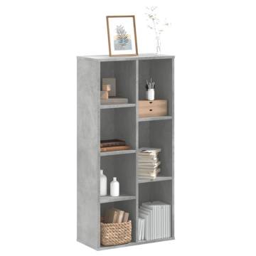  Bookcase Concrete Grey 50x25x105 cm Engineered Wood