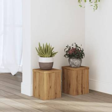  Plant Stands 2 pcs Artisian Oak 15x15x20 cm Engineered Wood