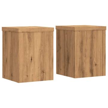  Plant Stands 2 pcs Artisian Oak 15x15x20 cm Engineered Wood