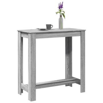  Bar Table Grey Sonoma 102x50x103.5 cm Engineered Wood