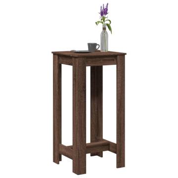  Bar Table Brown Oak 51x50x103.5 cm Engineered Wood