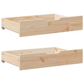  Under-Bed Drawers with Wheels 2 pcs 80x55x16 cm Solid Wood Pine