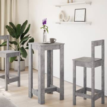  Bar Table Concrete Grey 51x50x103.5 cm Engineered Wood