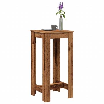  Bar Table Old Wood 51x50x103.5 cm Engineered Wood