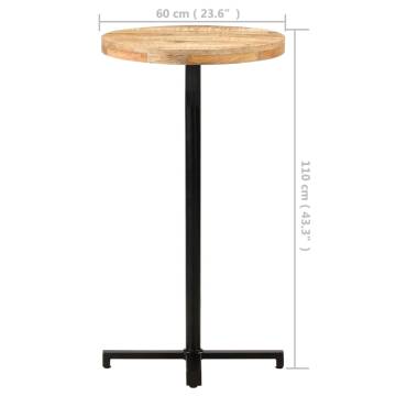  Bar Table Round Ø60x110 cm Rough Mango Wood