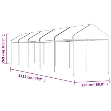 Gazebo with Roof White 11.15x2.28x2.69 m Polyethylene