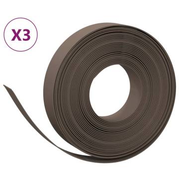 Garden Edgings 3 pcs Brown 10 m 10 cm Polyethylene