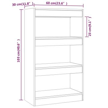 Book Cabinet/Room Divider Sonoma Oak 60x30x103 cm Engineered Wood