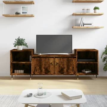 TV Cabinet Smoked Oak 160x35x55 cm Engineered Wood