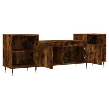 TV Cabinet Smoked Oak 160x35x55 cm Engineered Wood